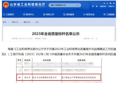 聚焦精益生产管理制造，必一运动
机械荣获“全省质量标杆”荣誉！